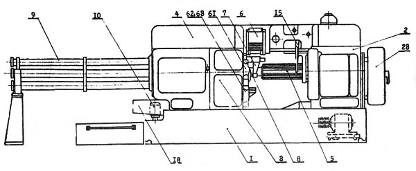 1А240 Розташування складових частинин багатошпиндельним автоматом